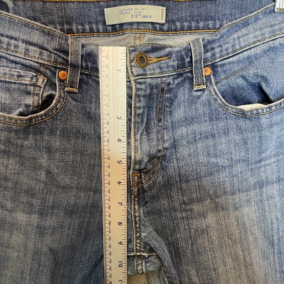 Levis 515 Women Flap Pocket Love Patch Mid Rise Stretch Bootcut Denim Jean 8 - Picture 8 of 13